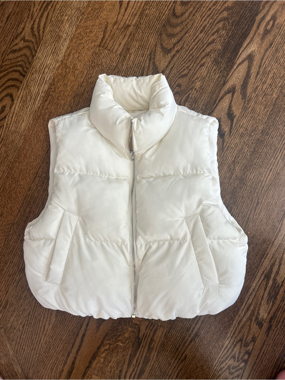 Altar'd State Cream Quilted Puffer Vest